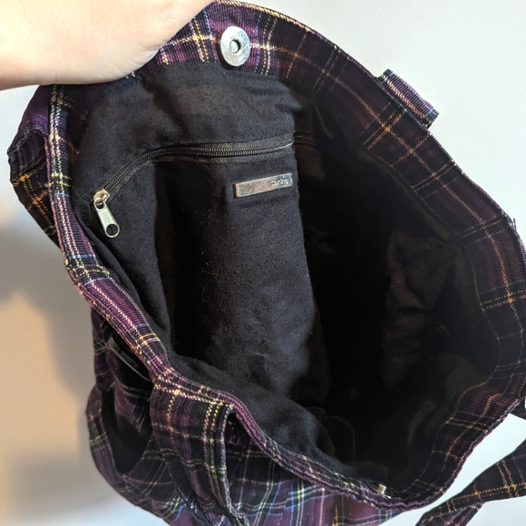 🛍️$5 Promo🛍️Purple Plaid Cotton Tote Bag - Picture 4 of 4